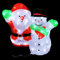 Weihnachtsmann mit Schneemann Acryl Beleuchtung Figur Strombetrieb Außenbeleuchtung kaltweiß 90 LEDs