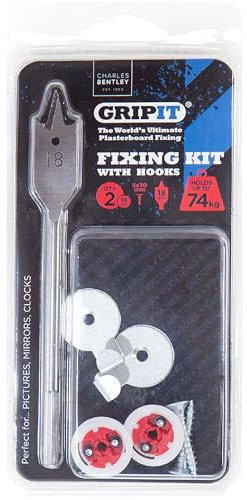 Gripit Red Mirror Kit - Pack of 2 - Heavy Duty Plasterboard Fixings for Drywall & Stud Walls, Holds Up to 74kg - Ideal for Mirrors, Clocks & Pictures - Easy Install & UK Designed