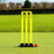 FORTRESS Flexi Cricket Stumps - Rubber Base Cricket Wickets | Cricket Set | Junior & Senior Stumps | Springback Plastic Cricket Stumps Cricket Equipment (Senior)