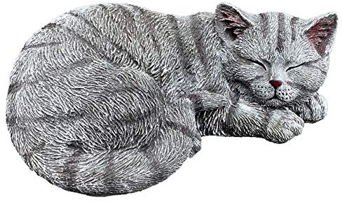 stoneandstyle Steinfigur Katze Betty grau getigert frostfest wetterfest Gartenfigur
