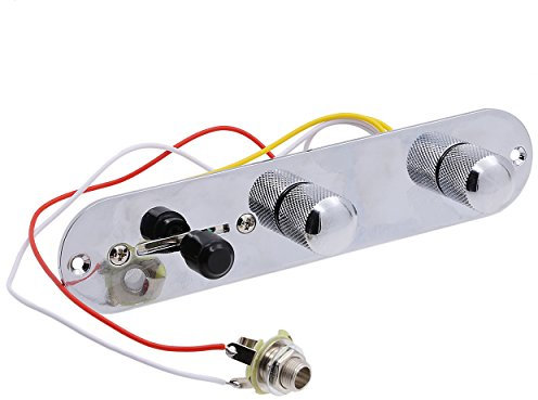 ASCENDAS 3 Way Switch Loaded Guitar Control Plate for Telecaster Guitar (Black)