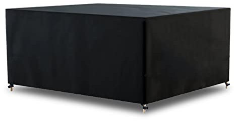 AWNIC Outdoor Table Covers Waterproof, 420D Oxford Fabric 245X145X71cm Garden Furniture Covers Waterproof, Windproof Anti-UV Sofa Coffee Table Patio Covers Tear Resistant, Rectangular Black