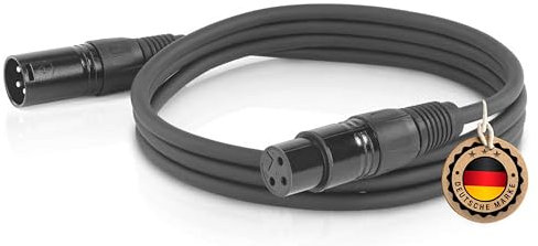 ETEC Professional XLR Audio Kabel 10m Mikrofonkabel DMX OFC-Kupfer symmetrisch schwarz Stecker Buchse Lichttechnik Datenübertragung Musik Sound
