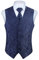 HISDERN Anzugweste für Herren Marineblau Paisley Hochzeit Weste Krawatte Einstecktuch Jacquard Weste Herren Anzug Set Elegant Blau M