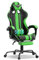 Soontrans Sedia da Gaming Massaggiante, Ergonomico Sedia Gaming con Supporto Lumbare Massaggio Vibratorio & Poggiapiedi & Poggiatesta, Poltrona da Gaming per Youtube Livestreaming Xbox (Verde)