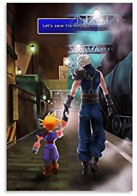 haohaizi Final Fantasy Poster, dekoratives Gemälde, Leinwand, Wandkunst, Wohnzimmer, Poster, Schlafzimmer, Gemälde, 60 x 90 cm