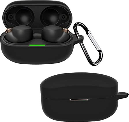 Derhom Custodia in silicone carina compatibile con Sony WF-1000XM4 - Cover antiurto divertente (nero)
