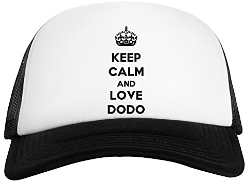 Keep Calm and Love Dodo Weiß Schwarz Unisex Baseball Cap White Black