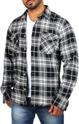 Carisma Herren warmes Flanell Holzfäller Karo Hemd Dicke weiche Qualität Regular fit kariert 8615, Grösse:L, Farbe:Schwarz (8516)