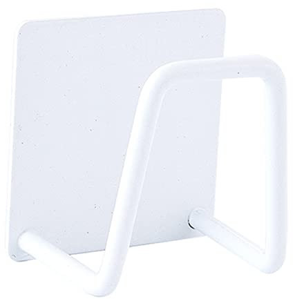 Porte-éponge Autocollant, Support pour Éponge de Cuisin en Acier Inoxydable, Porte Serviette Cuisine, Organisateur D'évier, Crochet Mural pour Cuisine et Salle de Bain (blanc)