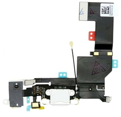 Ladebuchse für iPhone 5 SE, weiß, flexibel, Klinkenstecker, Mikrofonkabel