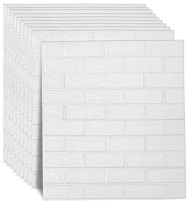 Ikodm 20 Stück Wandpaneele Selbstklebende 77x70cm, Ziegel Tapete, 3D-Steinoptik Mauer Wasserdicht Schaum für Schlafzimmer Wohnzimmer Balkon Küche