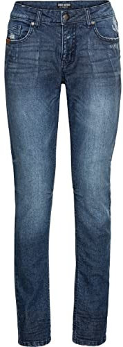 Spirit Motors Slim Mid Miley Damen Jeans, Motorradhose Motorradjeans mit Protektoren blau 32/32