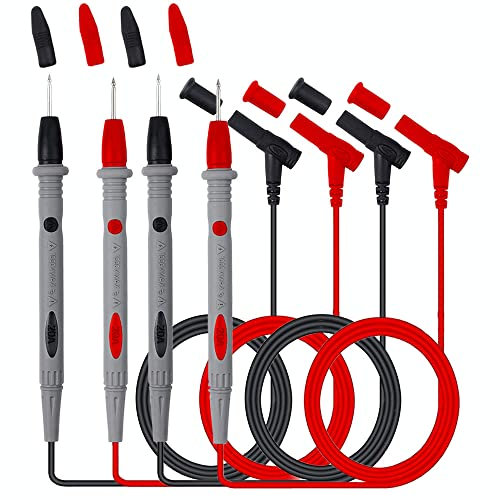 Cavo di misurazione, 2 paia, 1000 V/20 A, cavo multimetro, 107 cm, nero e rosso