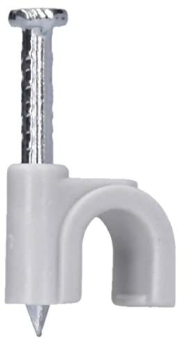 200 Stück Voxura Nagelschelle Kabelschelle Rundschelle 7 mm mit Nagel Ø 1,8x25 mm grau