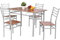 LIFEZEAL 5-teilige Essgruppe, Rechteckiger Sitzgruppe, Esstisch mit 4 Stühlen Set, Küchentisch mit Metallrahmen, Dining Table Set für Esszimmer, Küche, Restaurant (Silber)