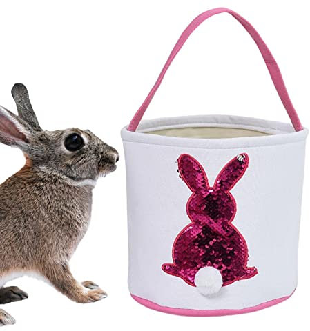Ailopta Ostereier-Jagd-Tasche,Niedliche Ostern-Korb-Tasche - Ostergeschenktüten Häschen Leckerlitüten mit Griff für Osterparty Dekoration, Aufbewahrung von Spielzeug Süßigkeiten Geschenken