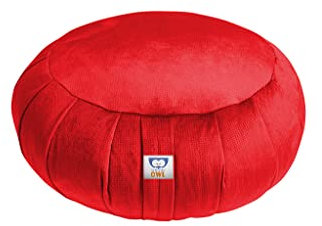 Sensory Owl Meditationskissen Yoga Kissen Zafu Samt Buchweizen Rund Rot