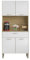 KITS PARANA Buffet de Cuisine 4 Portes 1 Tiroir Chêne et Blanc L 74.5 H 170.5 P 36.3 cm