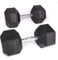 Phoenix Fitness Hex Dumbbells - Pair of Rubber & Cast Iron Hexagonal Dumbbell Hand Weights for Men and Women at Home & Gym - Weight: 22.5kg