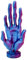 Alien Hand Game Controller Halter | STLFlix Finger Halterung VR Quest Space Weltraum Außerirdisch Smartphone Portemonnaie Fernbedienung Schlüssel Dekoration (Blau/Lila)