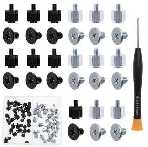 Zmbroll 80Pcs M.2 SSD Screw Kit,Black and Silver M.2 Standoffs and Screws,M2 x 4.5+2.5 SSD Mounting Screws for Asus Motherboards with Screwdriver