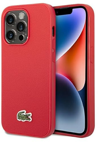 Lacoste LCHMP14LPVCR Hülle für iPhone 14 Pro 6.1 Rot hardcase Iconic Petit Pique