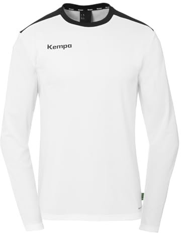 Kempa Unisex Emotion 27 Langarmshirt Sweatshirt, Weiß/Schwarz, L EU