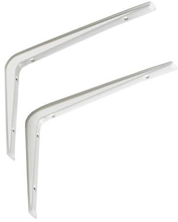 SOTECH 2 Stück Regalkonsolen RK15 weiß 272 x 193 mm | Regalwinkel Regalträger Wandkonsolen Regalhalter Konsolen Winkel Regalhalterung