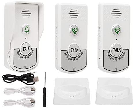 Campanelli Senza Fili Forte Potere di Penetrazione Campanello Citofono Vocale Senza Fili Distanza 1000 M Eccellente Chip Bianco per Fabbriche