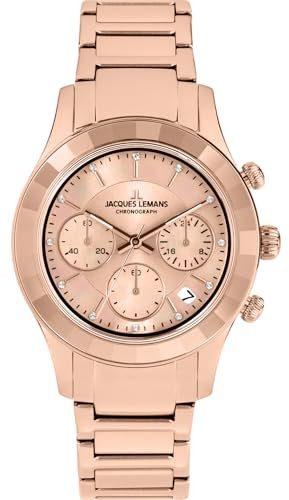JACQUES LEMANS Damenuhr Venice Metallband Chronograph 1-2151I