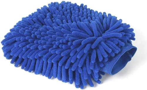 Lave Auto Pro - Doppelseitiger Waschhandschuh, Mikrofaser und Chenille, Reinigungshandschuh für Auto, Blau