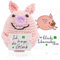 TIVUNORON Pocket Hug Glücksschweinchen, 9.5cm Strickwolle Schwein Puppe, Positives Schwein Geschenke mit Energiekarte, Pocket Hug Schwein für Jungen und Mädchen Desktop Dekoration