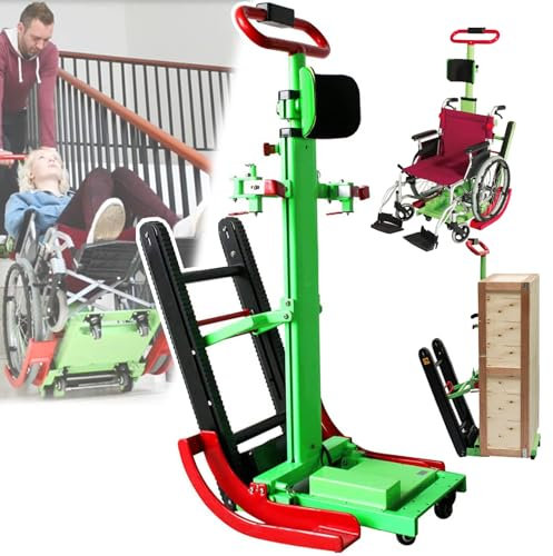 CRBUDY Chariot électrique pour Monter Les escaliers (Peut accueillir Un Fauteuil Roulant + Pliable), 24 V 13 Ah, Charge maximale 160 kg/353 LB, véhicule électrique de Type Chenille pour t