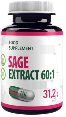 Hepatica Salbei-Extrakt 100 mg, 60:1, 120 vegane Kapseln