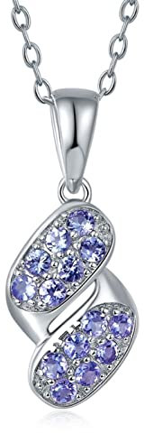 Halsketten Damen Modeschmuck Tansanit Massiver Anhänger Exquisite Schönheit Elegante Anhänger Halskette Damen Anhänger