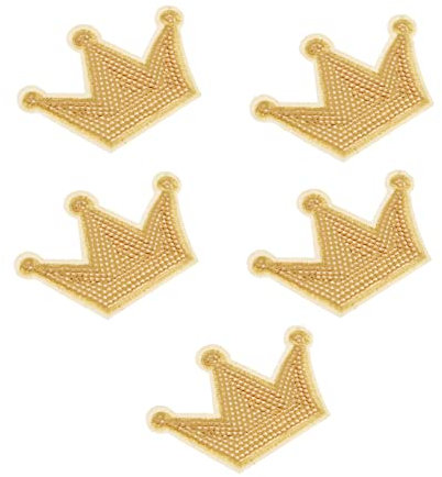 BELLIFFY 5stücke Teiliges Krone Pailletten-patch Für Kleidung Einfach Zu Nähen Für Diy-projekte Und Festliche Dekoration Glänzende Applikationen in Gold