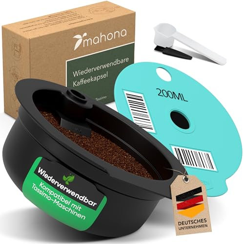 Cápsulas reutilizables, cápsulas de café rellenables para rellenar, para amantes del café ecológicos, compatibles con máquinas Tassimo + soporte para cápsulas. mahona