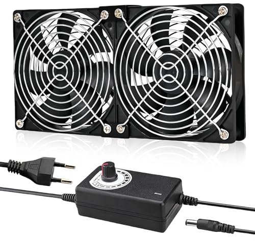Ventilador WIYETY de 120 mm con control de velocidad, ventilador de enfriamiento sin escobillas de 220 V con tapa metálica, ventilador de extracción silencioso para computadora(2)
