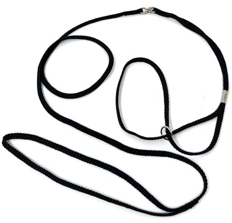ShowLeine Vorführleine für Hundeausstellung Ausstellungsleine Showleine Nylon für kleine mittelgroße und große Hunde schwarz 5mm x 120cm