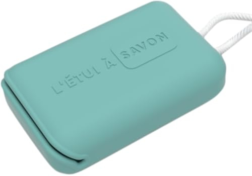 C.A.O. Étui à Savon en Silicone, Couleur Menthe | Issu de matières minérales, Sans plastique, Longueur 10 cm, Largeur 6,5 cm, Hauteur 3 cm