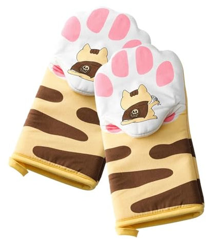 GIYXHU Oven Mitts Cute Cat Paws Oven Mitts Cat Claw Baking Oven Gloves Anti-scald Microwave Heat Resistant Insulation Non-slip Cat Paw Gloves For Oven