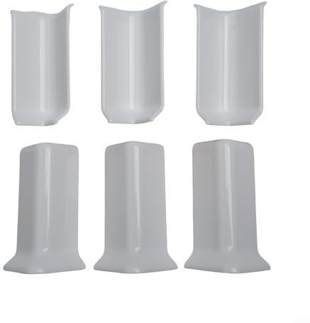 Lot de 6 raccords élégants pour plinthes de 10 cm de hauteur (M, blanc)
