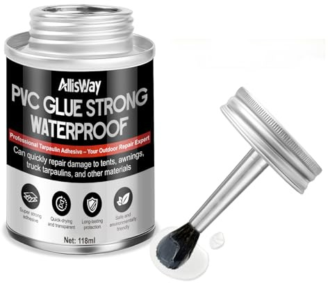 AllisWay Pegamento PVC, Pegamento Neopreno, pegamento Resistente al Agua Para Lona de Pvc Suave para Lonas de Camiones, Cubiertas de Barcos, Iendas de Campaña, Botes Inflables, 100ml