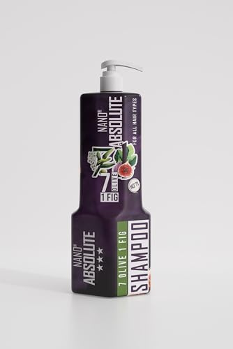 Nano Absolute 7 Olive 1 Fig Shampoo 1L – Olivenöl & Feigenextrakt – feuchtigkeitsspendend & reparierend – für trockenes, strapaziertes & glanzloses Haar – mit Pumpe – Salonqualität