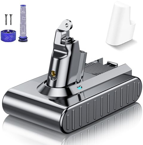 V6 Akku für Dyson, Powtree Ersatzakku für Dyson V6 DC62 SV03 DC58 DC59 DC61 DC72 DC74 SV04 SV05 SV06 SV07 SV09 Animal Absolute Staubsauger (2 Filter + 1 Akku Schutzkappe + 2 Schrauben)