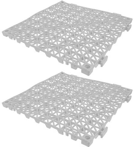 Levemolo 2 Pezzi Tappeto Struttura a Incastro Forata Antiscivolo Doccia in Pvc Design Flessibile per Prolungato in Doccia e Garage