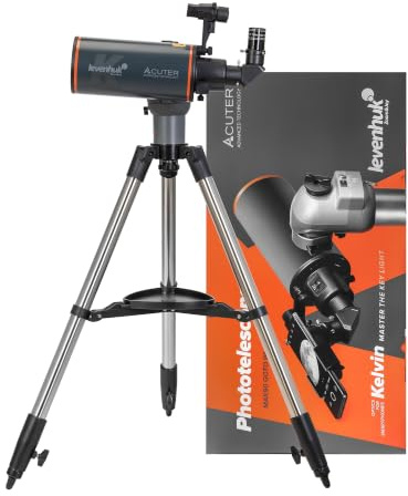 Levenhuk Kelvin MAK90 90/1170 AZ GoTo WLAN Fototeleskop | Maksutov-Cassegrain Teleskop mit App 11000 Himmelsobjekte Bluetooth-Fernauslöser, für Sonnensystem und Deep-Sky Beobachtung