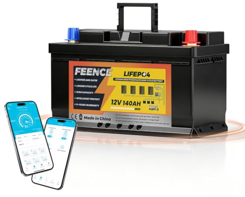 12V 140Ah Selbsterwärmung LiFePO4 Lithium Batterie, Lithium Batterie 140Ah mit 150A BMS 1792Wh Energy & 1920kwh Output, Niedrigtemperaturschutz, Perfekte für Wohnmobil, RV
