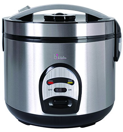 BIKITCHEN Cook 200 Edelstahl Reiskocher mit Dunst- und Warmhaltefunktion, Reis, Fleisch, Fisch und Kartoffeln